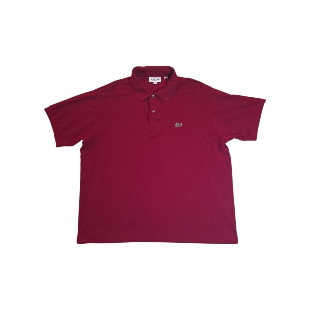 Lacoste Classic Fit Polo Shirt Men's XXL Red Cotton Short Sleeve Peru